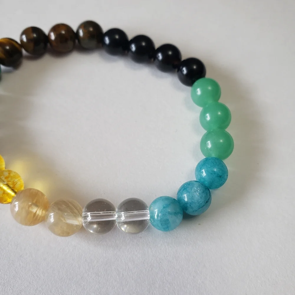 Natural Stone stratchy Bracelet, Attract Good Luck Money Health - Picture 3 of 8